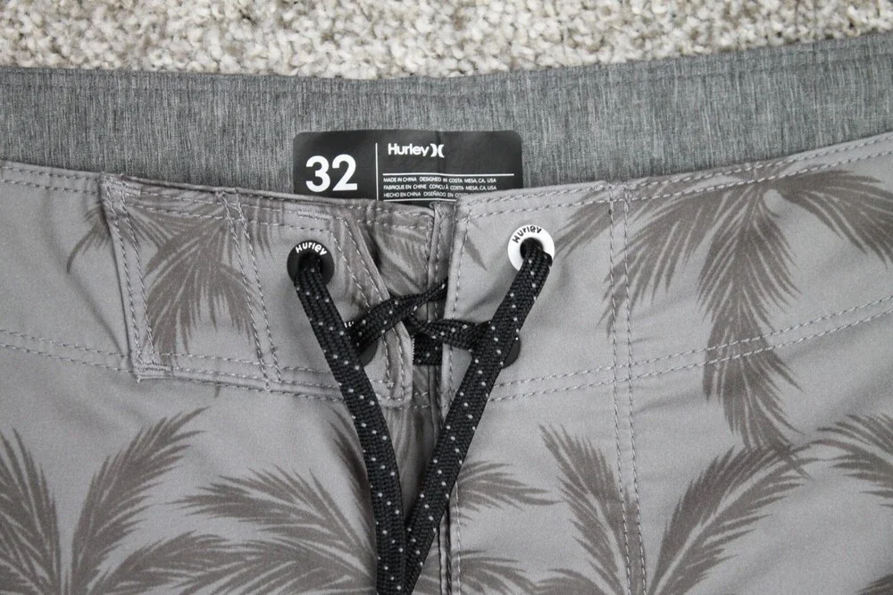 Hurley Phantom Boardshorts Men 32 Grey Purple Blue Striped Weekender Surf Swim